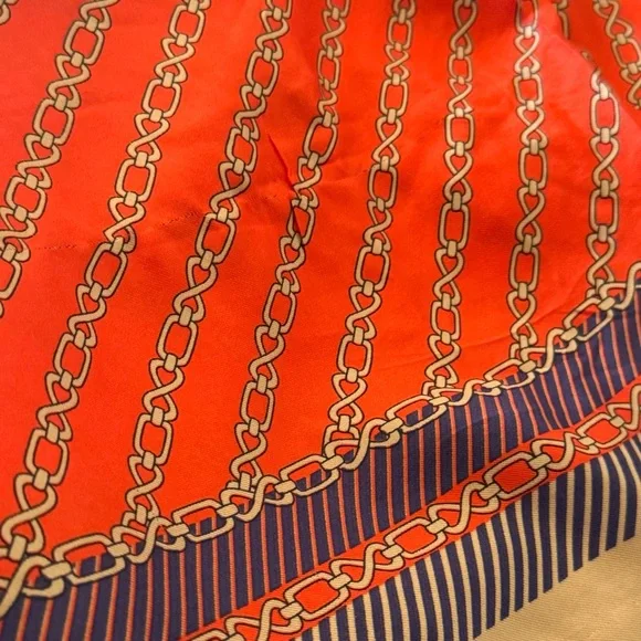 J CREW pull-on silk pant in red chains print Size 12 - Picture 10 of 11